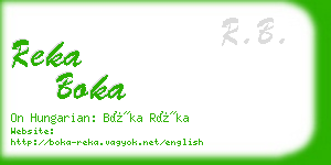 reka boka business card